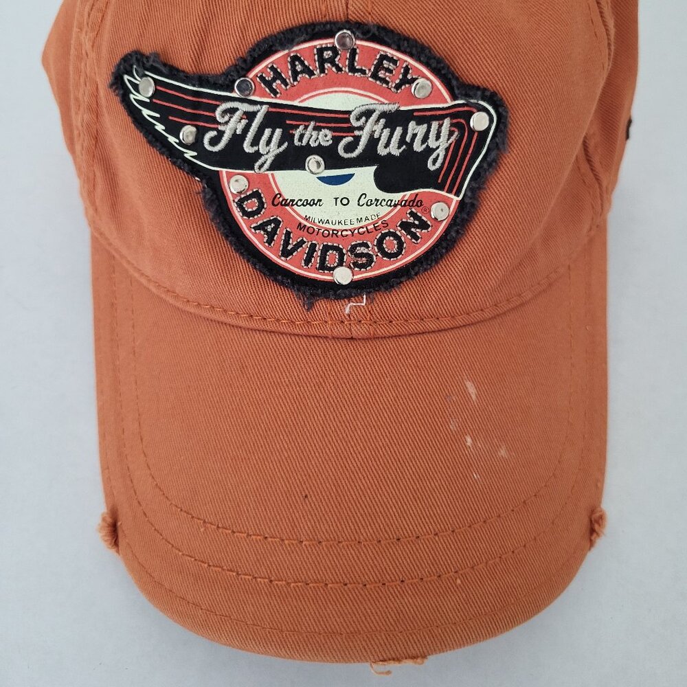 Harley Davidson Las Vegas Women's Orange Distressed Cap